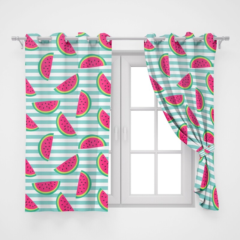Home2go Watermelon Double Curtain - 290*260 cm