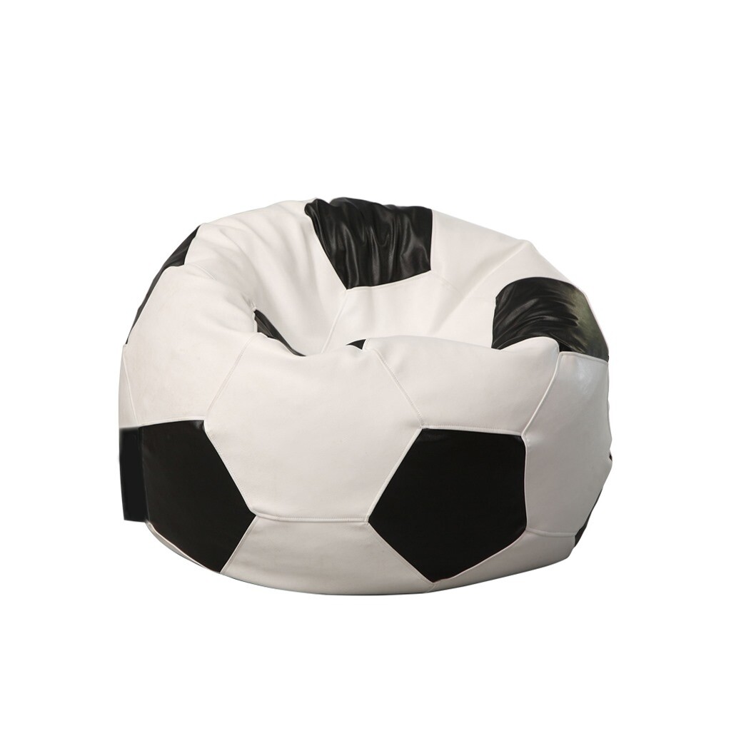 Grand Sporty Leather Beanbag by Bean2go - Black/White
