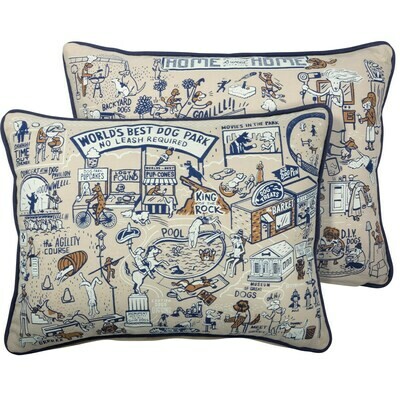 Reversible Dog Park & Catsville Pillows Reversible Dog Park & Catsville Pillows