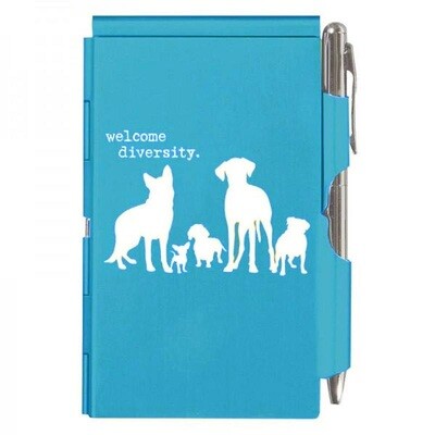 Compact Flip Notepad w/Pen: 'Welcome Diversity' Compact Flip Notepad w/Pen: 'Welcome Diversity'