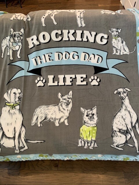 Reversible Dog Dad Fleece Blanket Reversible Dog Dad Fleece Blanket