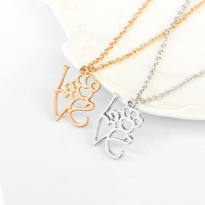 Paw Love Pendant Necklace (Gold & Silver) Paw Love Pendant Necklace (Gold & Silver)