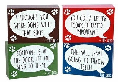 'Dog Talk' Funny Wood Block Signs 'Dog Talk' Funny Wood Block Signs