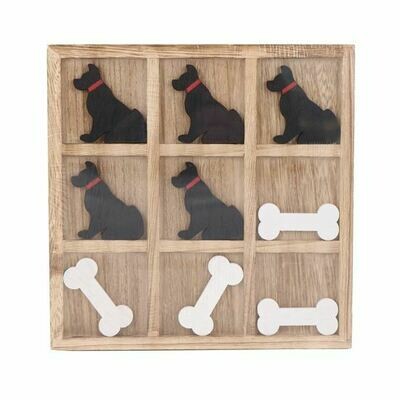 Wood Tic Tac Toe Board: Dogs & Bones Wood Tic Tac Toe Board: Dogs & Bones