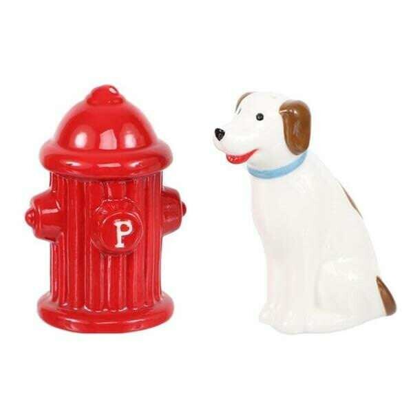 Salt & Pepper Shaker Set: Dog & Fire Hydrant