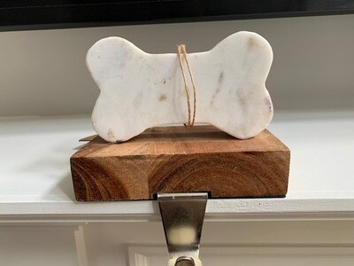 Authentic Marble Bone & Wood Stocking Holder Authentic Marble Bone & Wood Stocking Holder