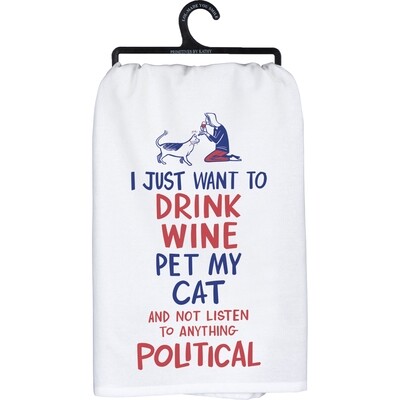 Dish Towel: 'Pet Cat and Not Talk Politics' Dish Towel: 'Pet Cat and Not Talk Politics'
