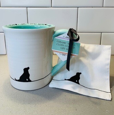 'Dog Mom' Mug w/Matching Fabric Coaster 'Dog Mom' Mug w/Matching Fabric Coaster