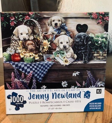 1000 pcs Puzzle: Puppies in the Garden