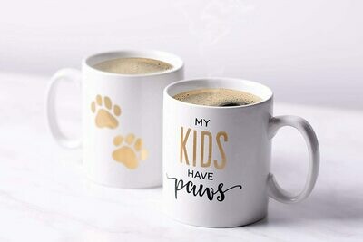 Gold Mug Gift Set: 'My Kids Have Paws' Gold Mug Gift Set: 'My Kids Have Paws'