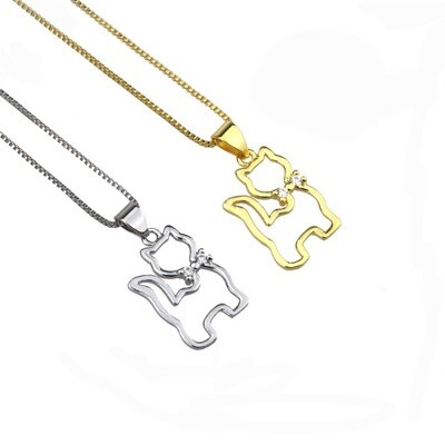 Rhinestone Cat Necklace (Gold or Silver) Rhinestone Cat Necklace (Gold or Silver)