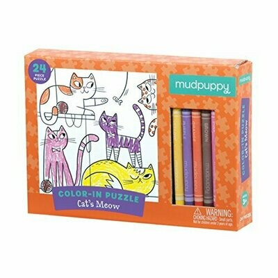 'Cat's Meow' Color-In Puzzle (Ages 3+)