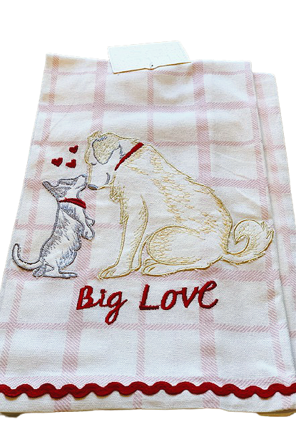 2-Pack Kitchen Towel Set: 'Kissing Dogs'