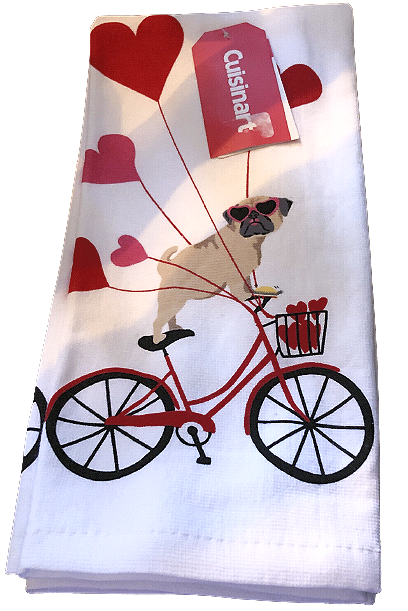 Pug Love on Bicycle 2-Pack Kitchen Towel Set