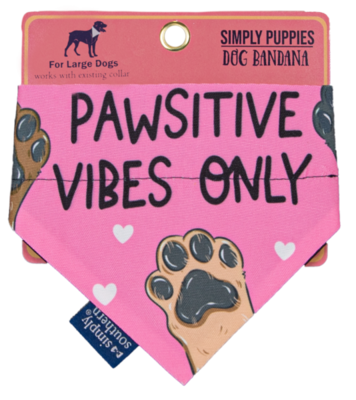Simply Southern Dog Bandana: 'Pawsitive Vibes' Simply Southern Dog Bandana: 'Pawsitive Vibes'