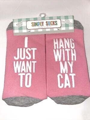 Simply Southern Non-Skid Socks: 'Want to Hang with Cat'