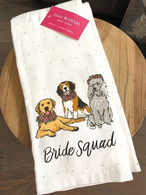 2-Pack Kitchen Towels: 'Bride Squad' Dogs