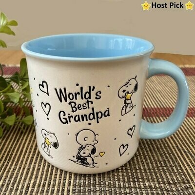 Snoopy & Friends Large Mug: 'World's Best Grandpa' Snoopy & Friends Large Mug: 'World's Best Grandpa'