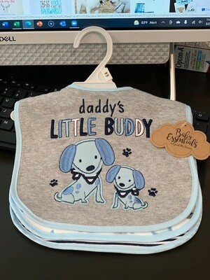 3 Pack Baby Boy Bibs: Daddy's Little Buddy