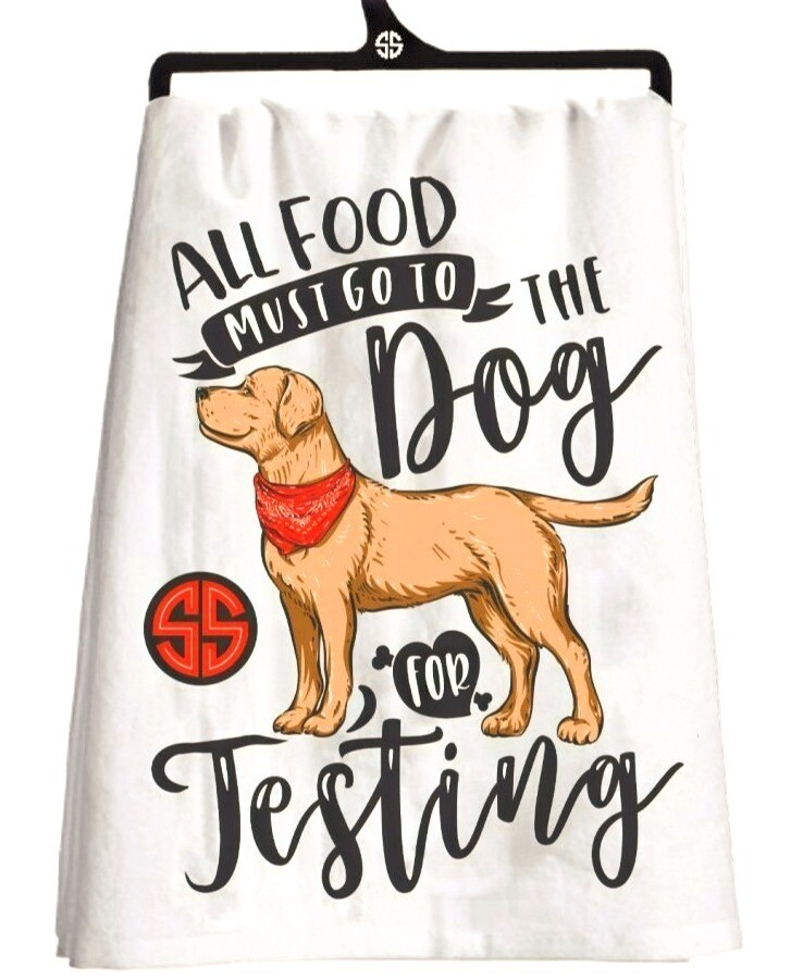 Simply Southern Dog Kitchen Towel: 'All Food Must Go To Dog'