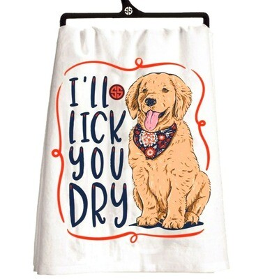 Simply Southern Dog Kitchen Towel: 'I'll Lick You Dry'