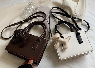 Satchel Bag w/Matching Dog Charm (2 colors) Satchel Bag w/Matching Dog Charm (2 colors)