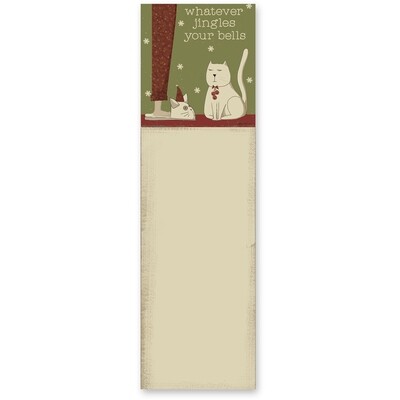 Whatever Jingles Your Bells Magnetic Christmas Cat Notepad