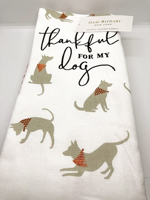 Set of 3 Designer Kitchen Towels: Thankful for my Dog