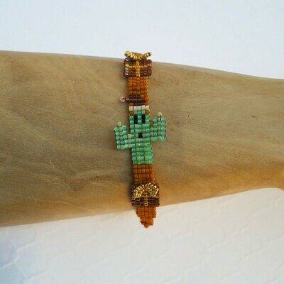 Muted Saguaro Santa Cactus Bracelet