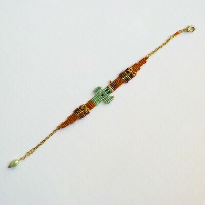Muted Saguaro Santa Cactus Bracelet