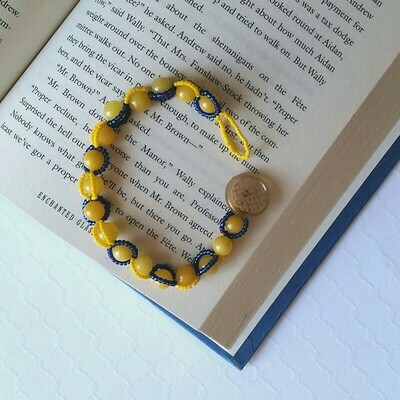 Two Tone Button Closure Bracelet