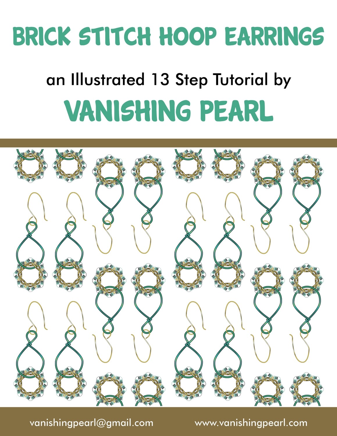 Brick Stitch Circle Braid Earrings: PDF Instant Download Tutorial