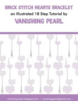 Brick Stitch Heart Bracelet: PDF Instant Download Tutorial