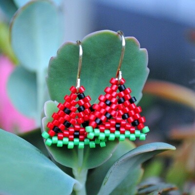 Watermelon Slice Triangle Earrings