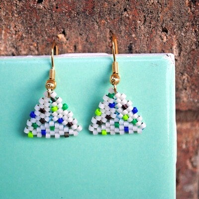 Polka Dot Triangle Earrings