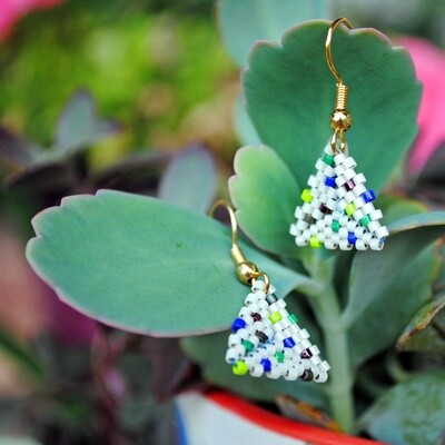 Polka Dot Triangle Earrings