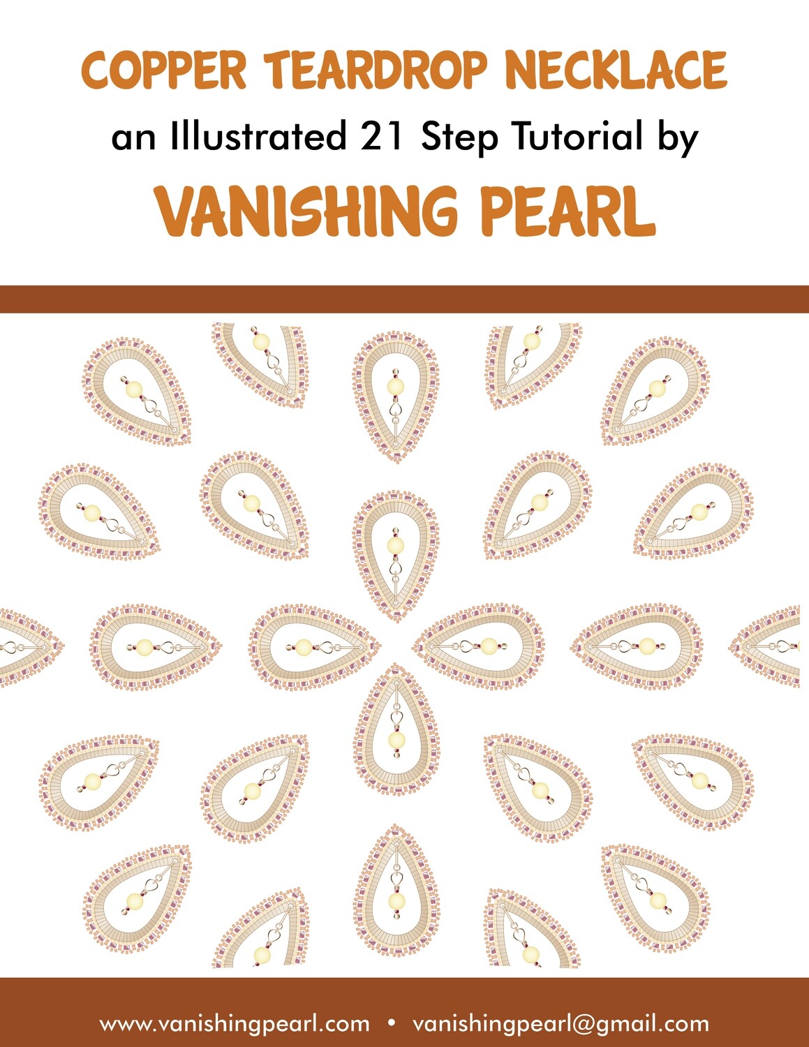 Sunset Teardrop Necklace: Instant Download PDF Beading Tutorial