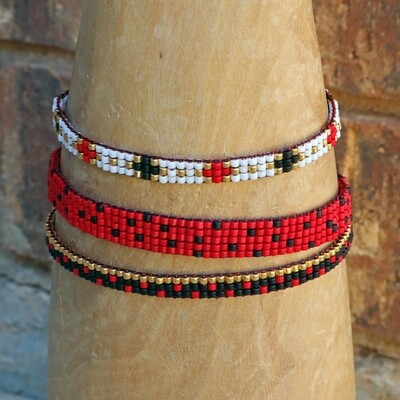 Ladybug Collection: Dots and Stripe Skinny Loom Bracelet