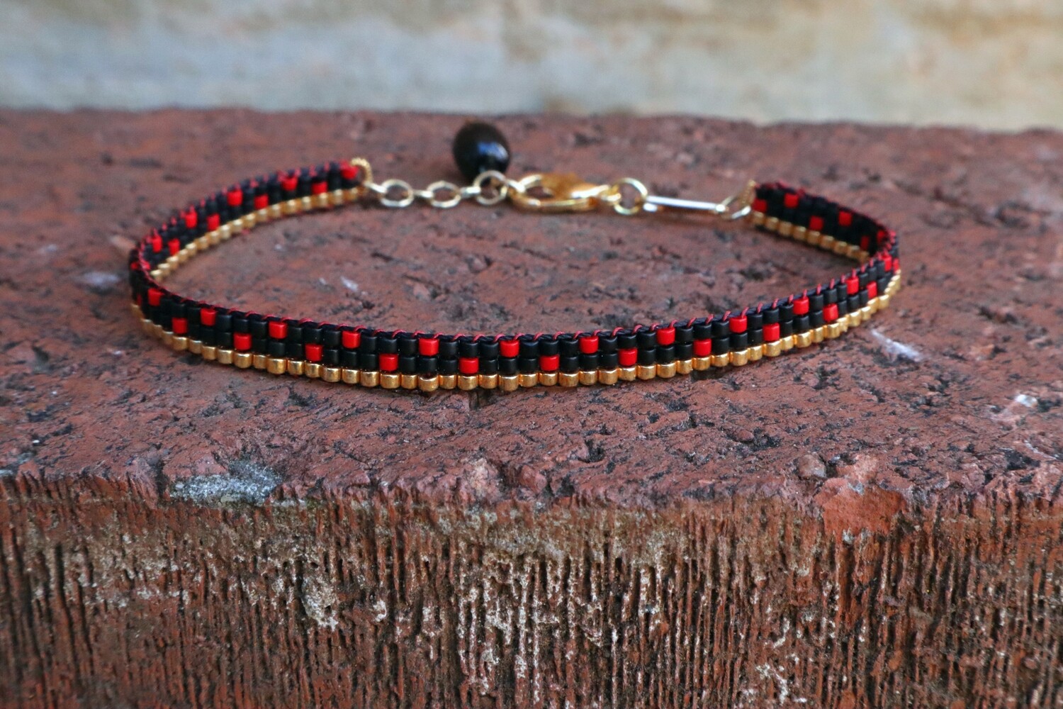 Ladybug Collection: Dots and Stripe Skinny Loom Bracelet