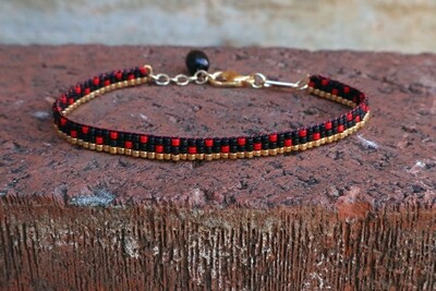 Ladybug Collection: Dots and Stripe Skinny Loom Bracelet