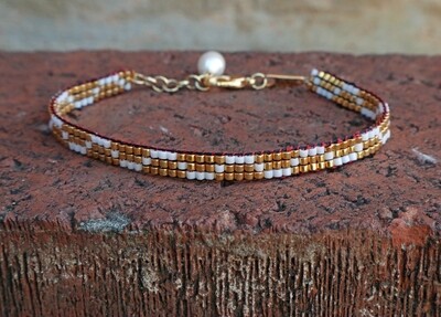 Ladybug Collection: Golden Waves Skinny Loom Bracelet