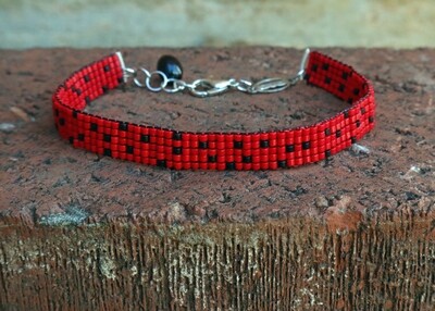 Ladybug Collection: Polka Dots Skinny Loom Bracelet