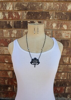 Masquerade Hand Pierced Necklace and Earrings Set