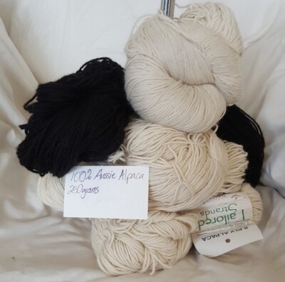 250gram Hanks $57 4-or-8ply 100% Australian baby alpaca (natural or black) yarns $57($228/kg) -OR- Super Special 500g Finnsheep 4or8 ply hanks $95($190/kg) All ideal for dyeing or join-free knitting! 250gram Hanks $57 4-or-8ply 100% Australian baby alpaca (natural or black) yarns $57($228/kg) -OR- Super Special 500g Finnsheep 4or8 ply hanks $95($190/kg) All ideal for dyeing or join-free knitting!