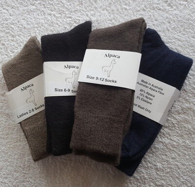 Socks - made from Australian alpaca fibre in Australia. 