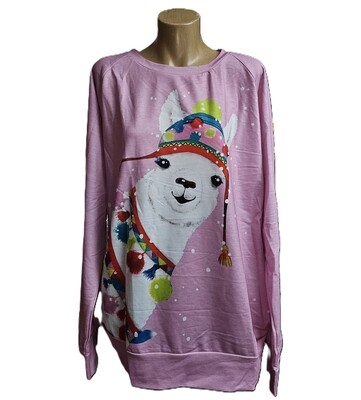 Alpaca Motif Pink Windcheater Top. Very limited stock so be quick !!! (Only 1 size left now).