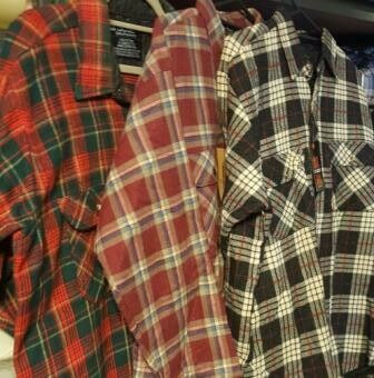 NATURAL FIBRES - 100% Cotton THICKER fabric SHIRT - Sote "Flannel" (lumberjack) look & also some smoother cotton fashion finish.  Normally $65ea, SUPER SPECIAL less than half price at $24.95 each.