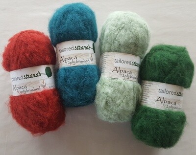 SPECIAL AUSTRALIAN SPECIAL AUSTRALIAN "GUM-LEAF"SHADES 100g (2x50g) 30% OR MORE OFF! Brushed12ply (mohair-look) 100% Australian alpaca brushed yarn-Rustic Teal Lichen Emerald. Supersoft on your skin. Not $37!