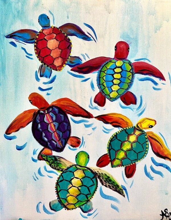 Digital painting class - Sea turtles