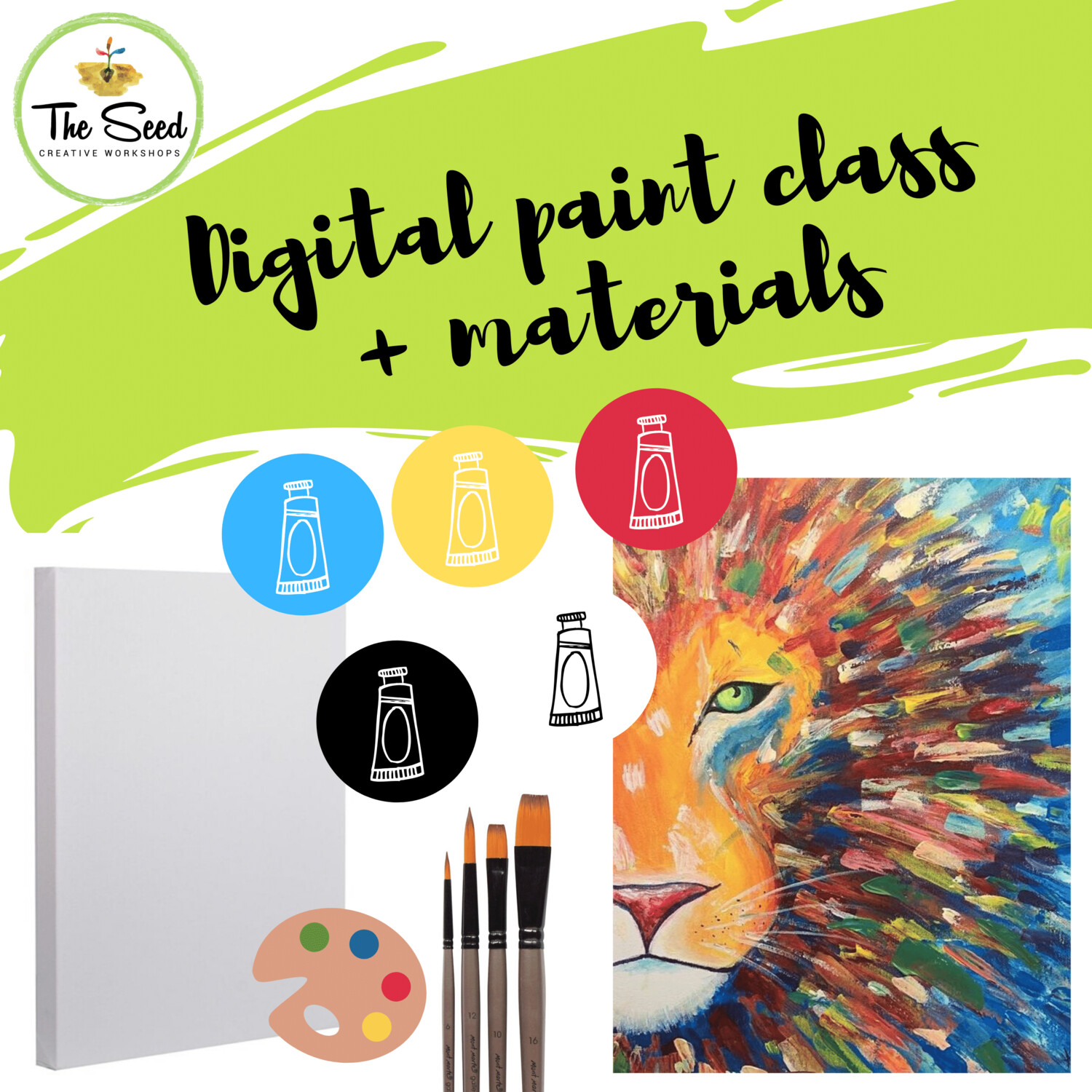 Lion Digital painting class + materials